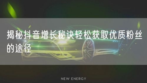 揭秘抖音增长秘诀轻松获取优质粉丝的途径