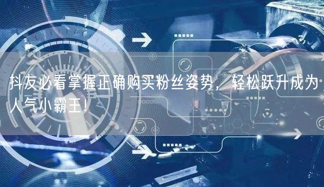 抖友必看掌握正确购买粉丝姿势，轻松跃升成为人气小霸王！