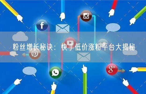 粉丝增长秘诀:快手低价涨粉平台大揭秘